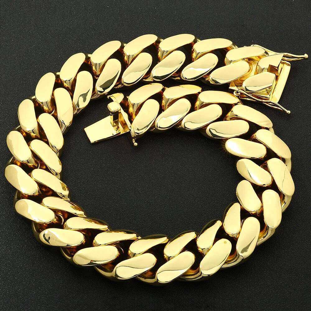 jewelry Hip Hop Jewelry 30mm/40mm Chunky Link Necklace Personalized Big Heavy 18K Gold Plated Smooth Cuban Chain
