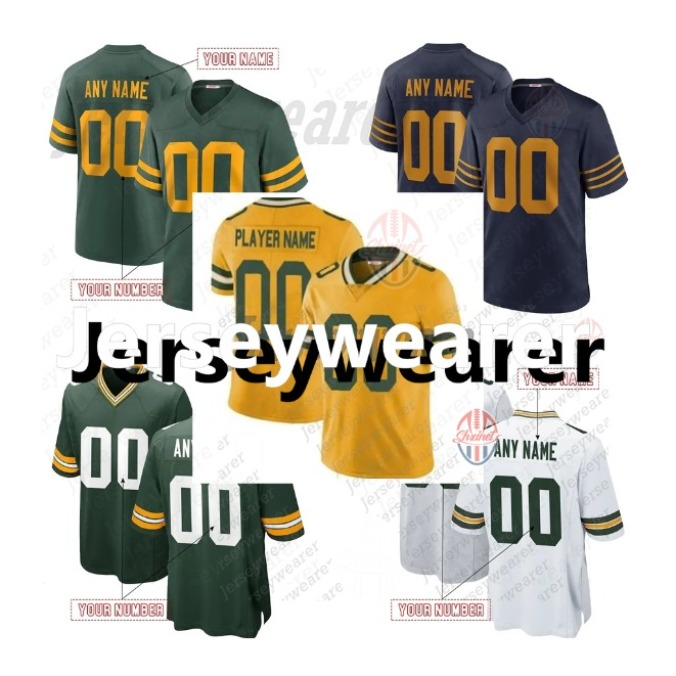 (shxinet) Jordan Love Micah Parsons Jayden Reed Romeo Doubs Xavier McKinney Luke Musgrave Evan Williams Dontayvion Wicks Quay Walker Lukas Van Ness Football Jerseyss