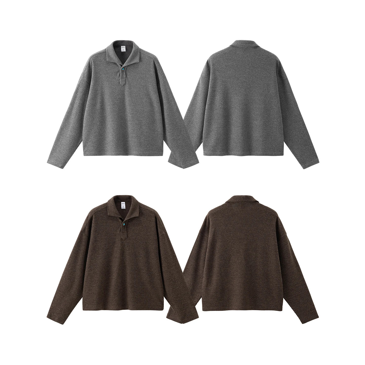 INFLATION Mens Autumn Italian Style Polo Shirt Old Money Vintage Relaxed Fit Long Sleeve Casual T-Shirt 251222