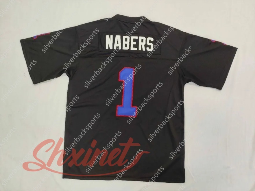 Personalize Custom Blue/White/Red Football Jerseys 6 Jaxson Dart 1 Malik Nabers 51 Abdul Carter 3 Russell Wilson Skattebo Nom and Num Embroidered Lett
