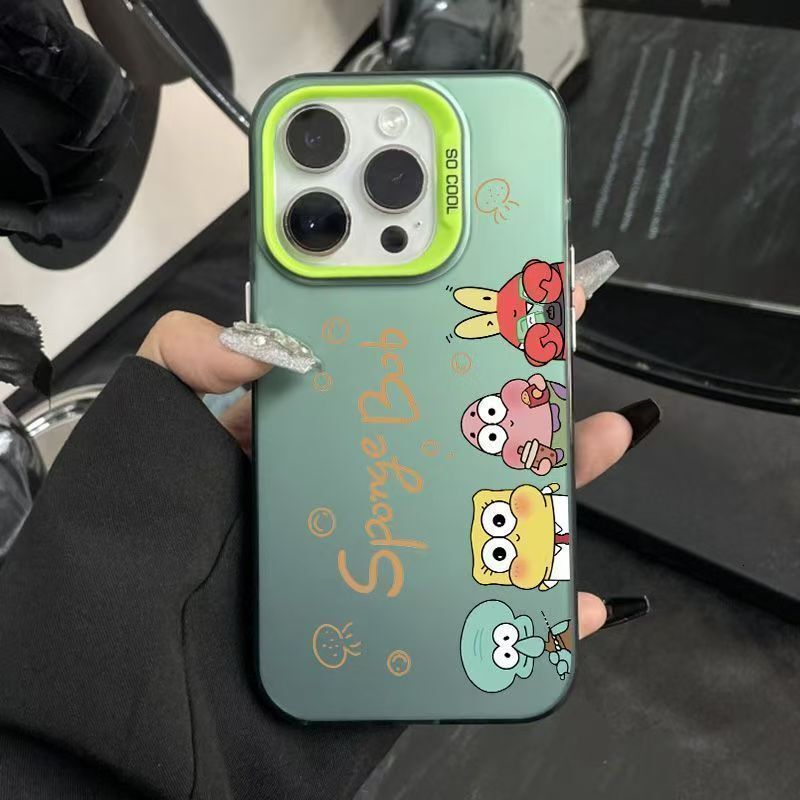 SpongeBob SquarePants Compatible with 16 Pro Max Apple Phone Case Iphone 15 Plus Shockproof 14 Creative 13 11