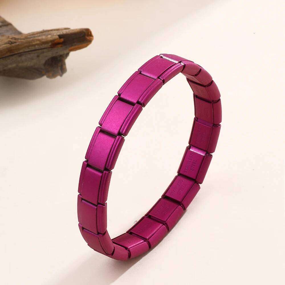 FTCY Italian Charm Stainless Steel for Women 9mm Elastic Link Hand Chain DIY Module Bracelets Making Jewelry Gifts 25T1226