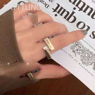 925 Silver Hug Rings for Women Fashion Geometric Handmade Irregular Vintage Fine Jelwery Ring Party Christmas Gift - view 6