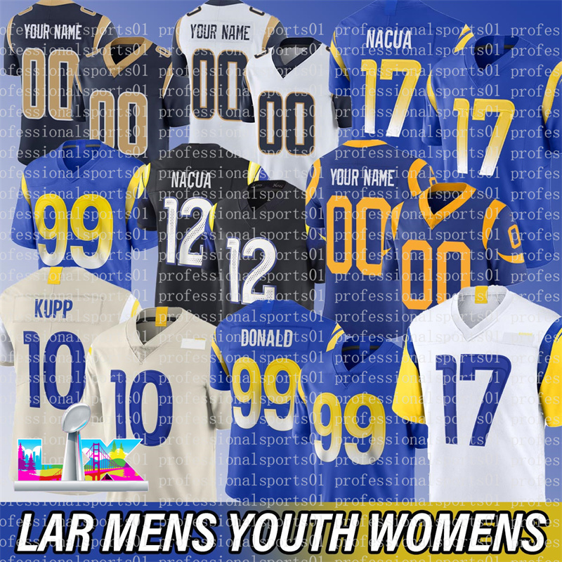 Los Angeles city LA RamsS jersey #17 Puka Nacua Matthew Stafford Cooper Kupp Kyren Williams Stetson Bennett IV Aaron Donald Byron Young Football Jerseys
