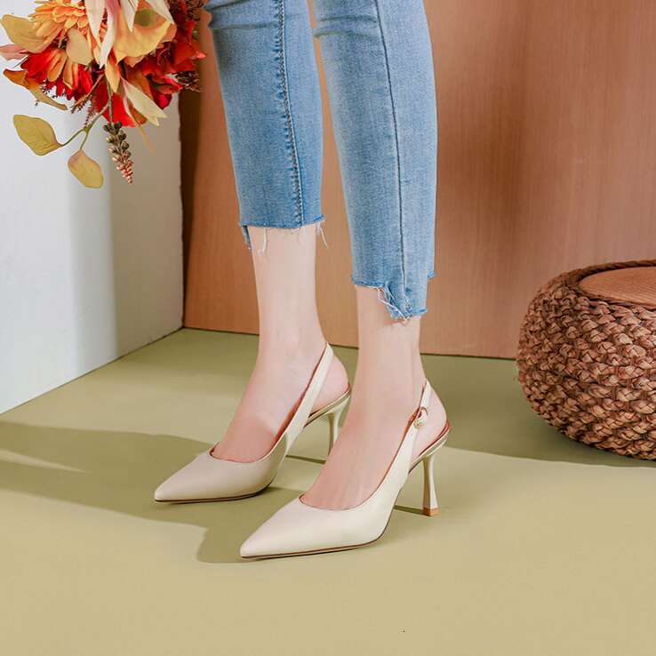 31-44 Plus Size Work Casual 3 Inch Heels Stiletto Heel slingback Sandals Pointed Toe Shoes