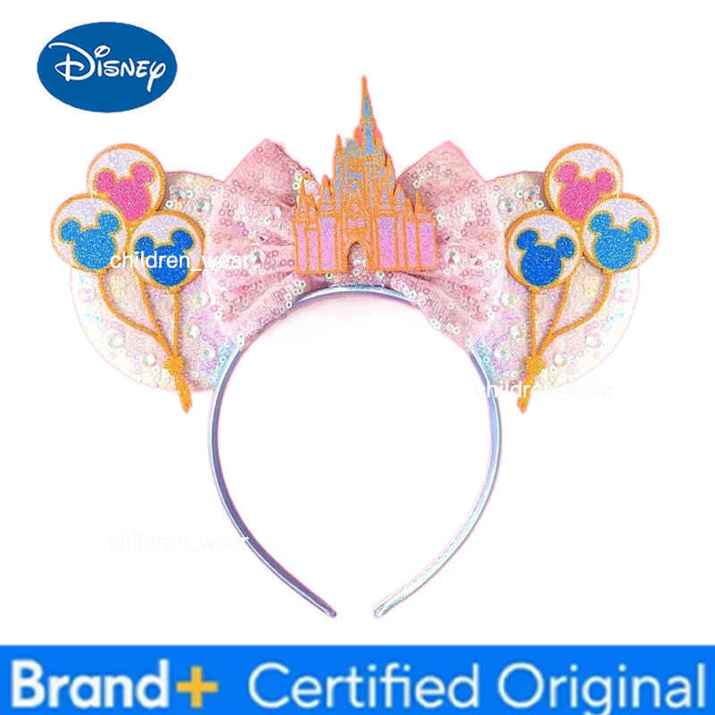 Disney Newest Mickey Mouse Ears Headband Cartoon Sequins 5Bow Headwear Girls Children Festival Party DIY Hair Accessories H251226