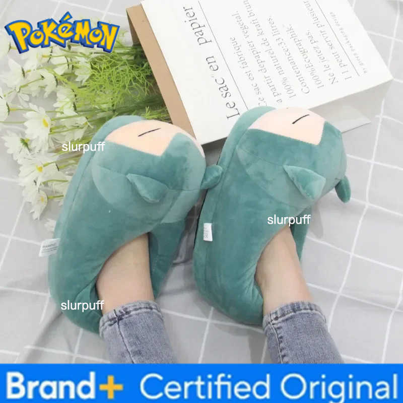 Pokemon Cartoon Anime Slippers Cotton Slippers Monster Pocket Snorlax Plush Slippers Mens Winter Warm Shoes Couple Gift Plush Gift W251226