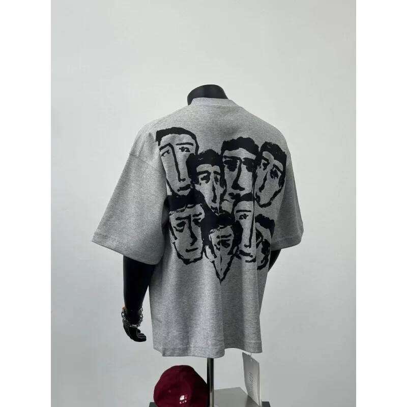 Men's Pure Cotton Grey Short Sleeve T-Shirt With Print