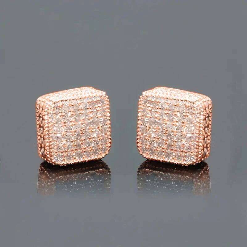Huitan Trendy Square Stud Lady Full Bling Iced Out Brilliant Cubic Zirconia Jewelry Fashion Women's Daily Wear Earrings 25H1226