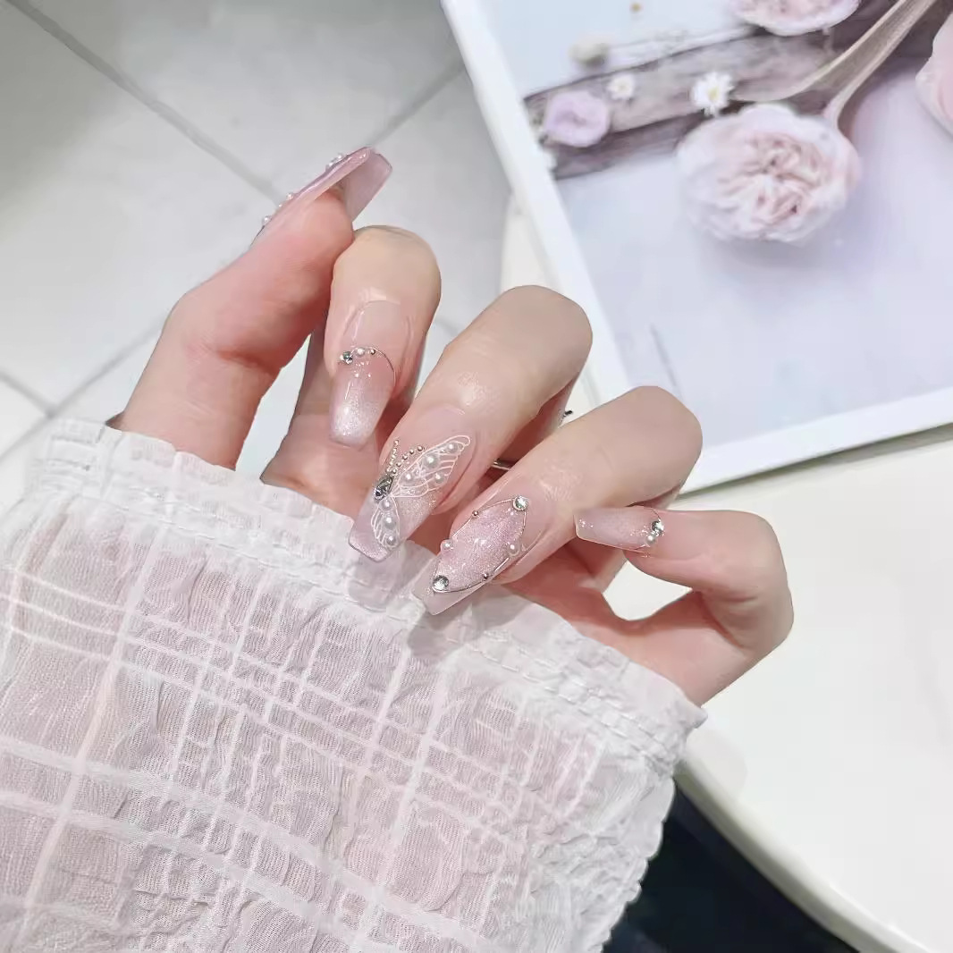 Exclusive Boutique Style Premium Cat Eye and Butterfly Decorative Manicure Sheets with Diamond Detailing