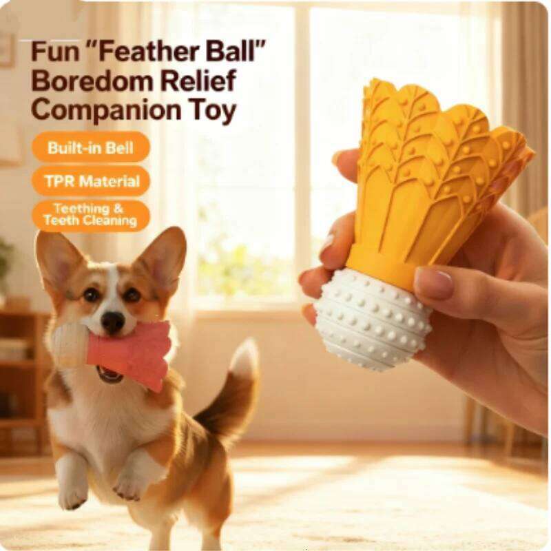 Badminton Shape Bite-Resistant Dog Interactive Chew Toy Relieves Boredom Teeth Grinding Stick for Dogs Self-Fun 25N1226