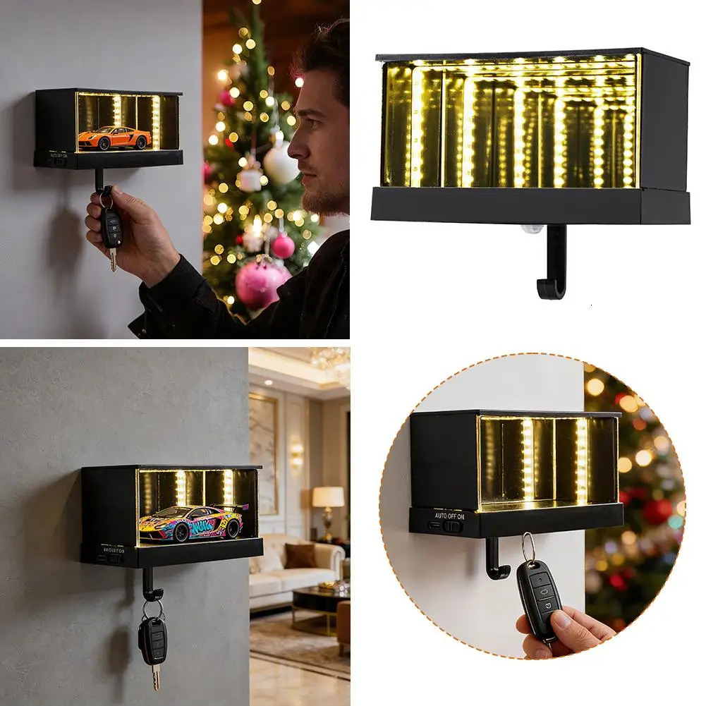 Infinity Garage Keychain Car Luminous Infinite Key Hook LED Light Hanger For Apartment Home Office 251226