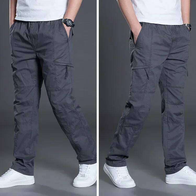 Summer Autumn Fashion Casual Cotton Long Pants Straight Joggers Homme Plus Size 5Xl 6Xl Flat Trousers For Men Clothing