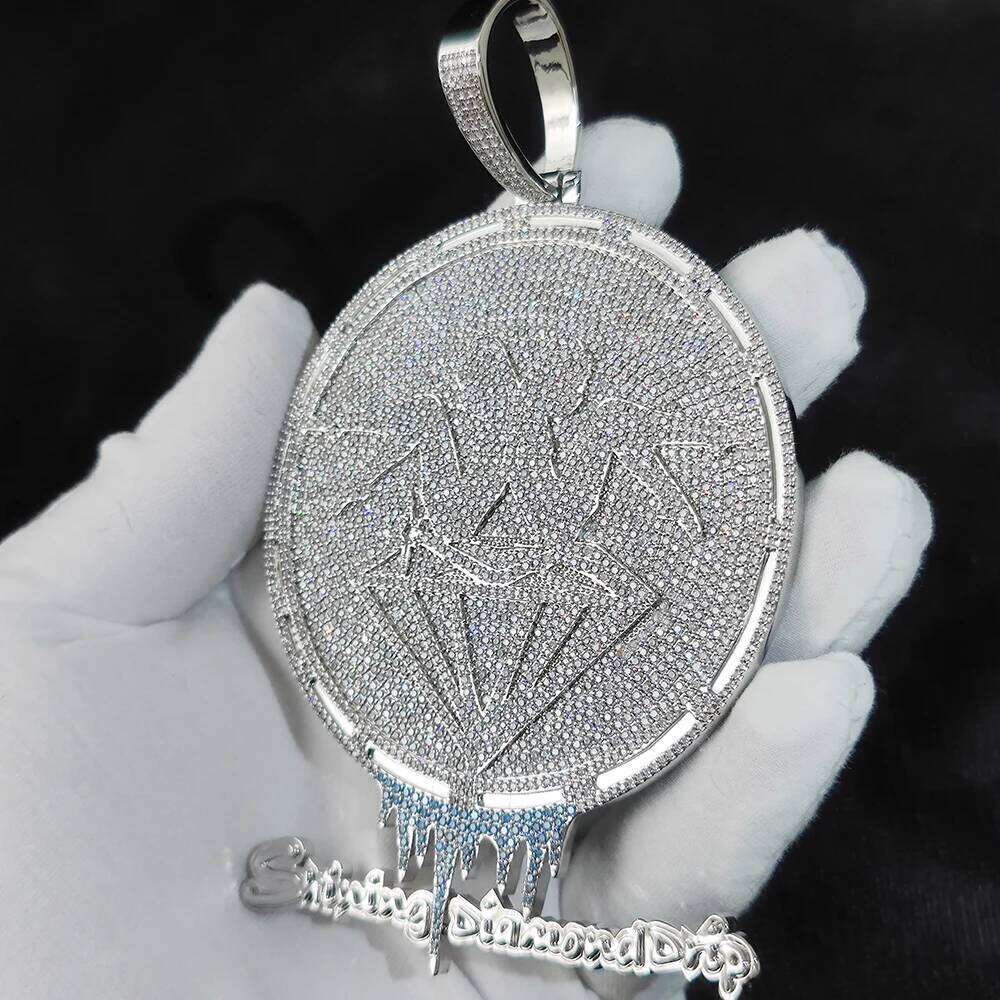 3Inch DIY Custom Name Logo Letter Pendant Fashion Mens 20mm Bail Pendants For Necklace Drop Of Water Hip Hop Jewelry Women