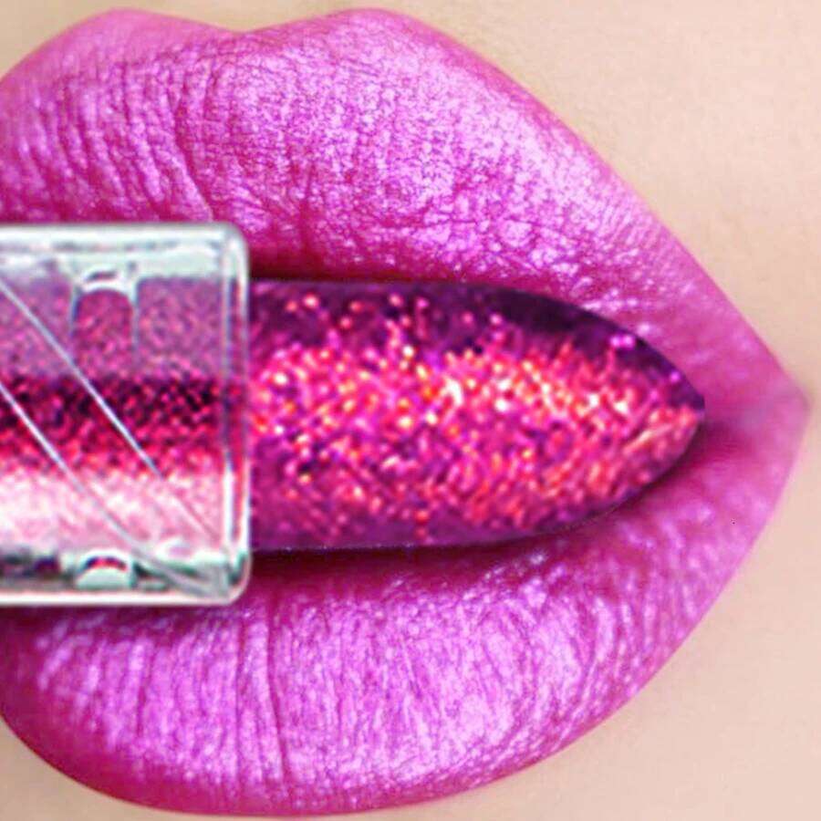 Multi-color Glitter Lipstick Beauty Girl Diamond Waterproof Tint Long Lasting Shimmer Makeup Red Rose Pearlescent Lip 25H1226