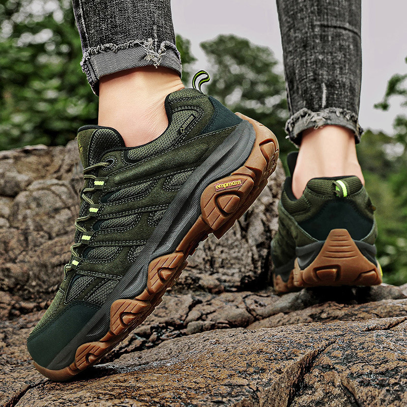 Outdoor Hiking Men, Shock Absorption, Lightweight, Water-Resistant, Professional Trail Trekking Climbing Sports Shoes, Travel Shoes for Men