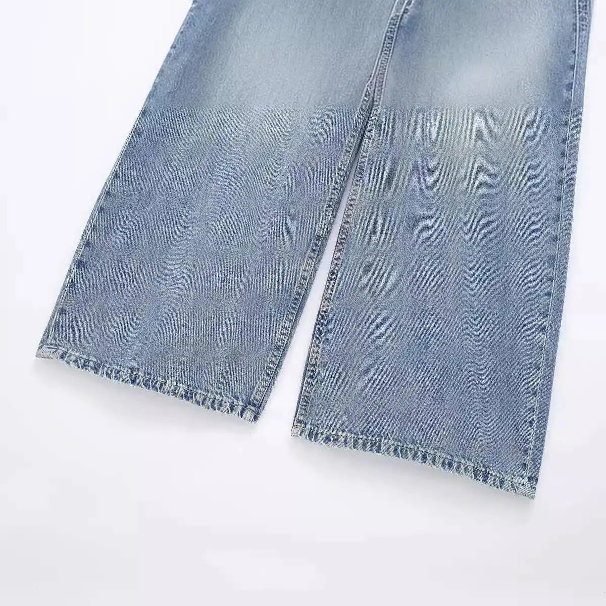 Summer Womens Clothing European And American Cross-Border Unique Pink Washing Denim Long Sleeve Jumpsuit 251225