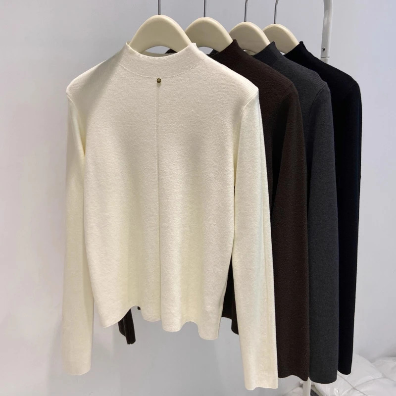 Autumn Winter Slim Solid Color Base Layer Inner Wear Top 2026 Women Turtleneck Long Sleeve Knitted Sweater Soft Pullover Jumper 251223
