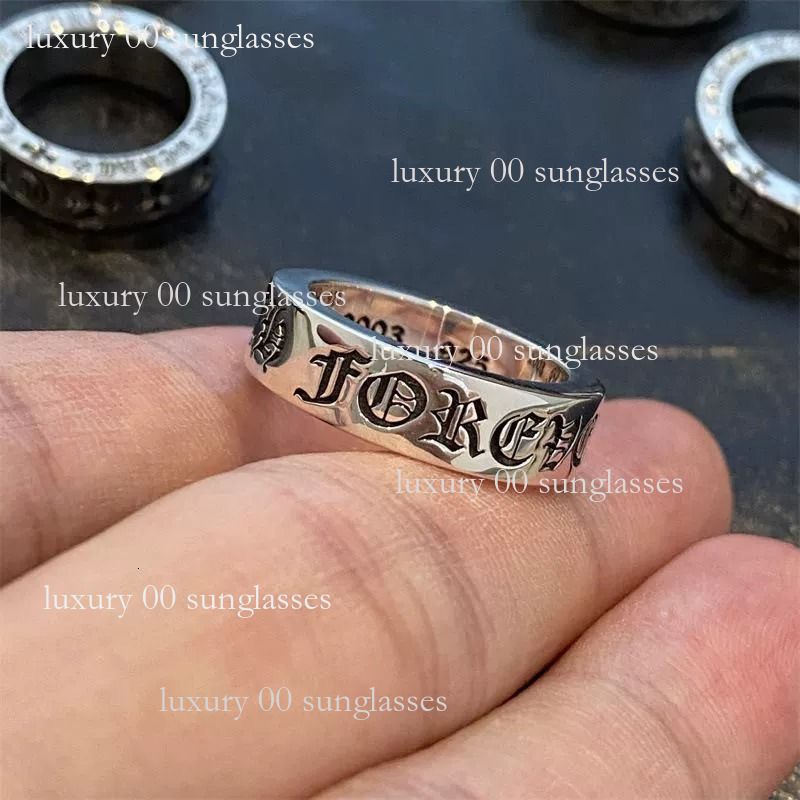 Luxury jewelry Sterling Silver CH Forever Ring Classic Vintage Distressed Couple Designer jewelry Gift For Men And Women