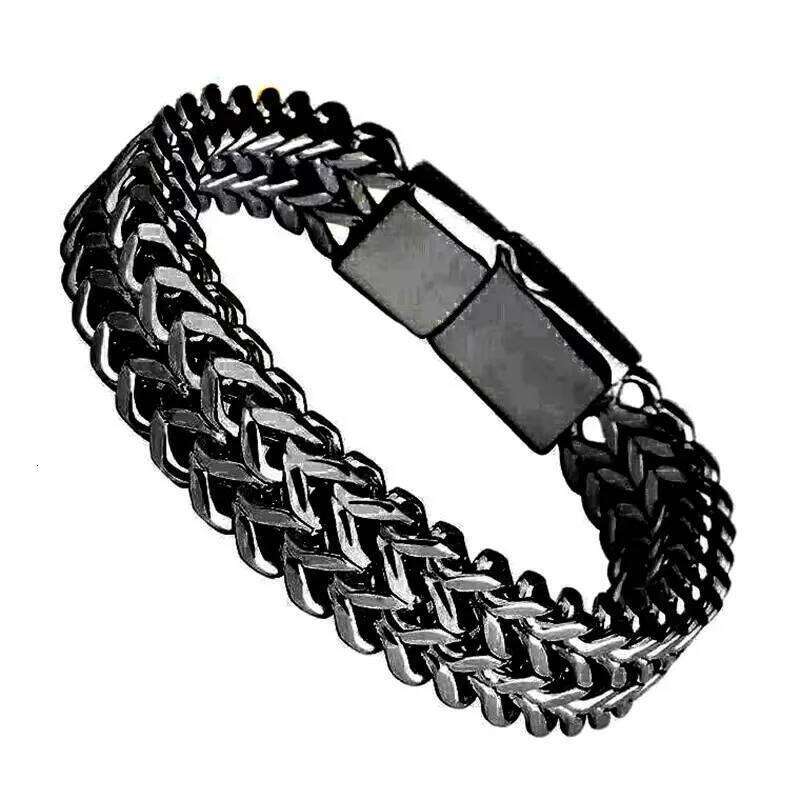 HNSP 10MM Stainless Steel Bracelet For Men Jewelry Hidden Locks Hand Chain 19/21/23CM Size Accessories 25T1226