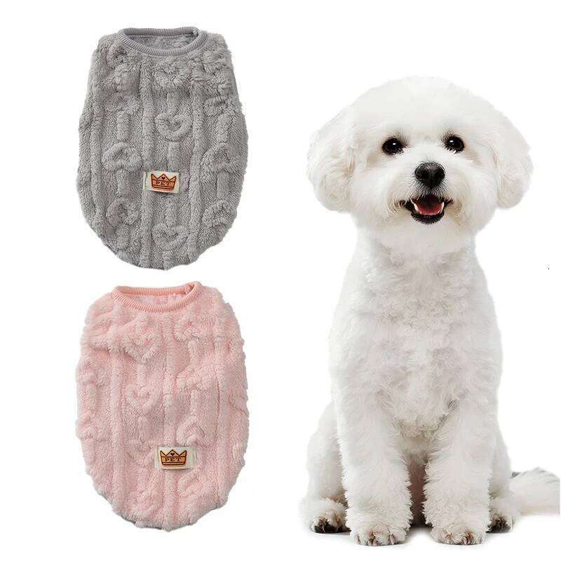 Warm Fleece Sweatshirt for Small Medium Dogs Puppy Kitten Cat Teddy Coat Pet Soft Cozy Autumn Winter Jacket 25T1226