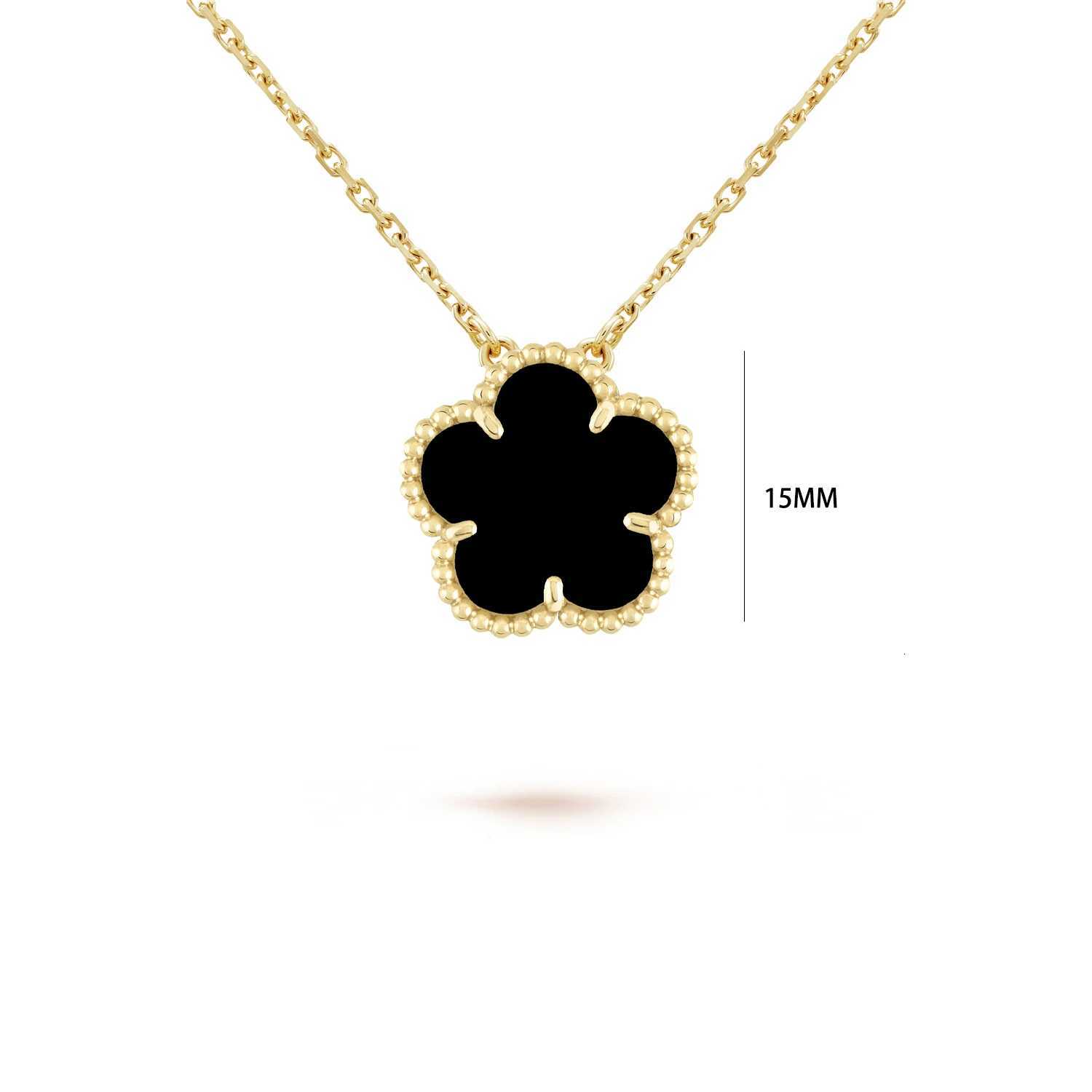 Luxury 7 colors classic simple five-leaf flower pendant necklace natural stones Choker Chain for women party daily wear jewelryXJ251226
