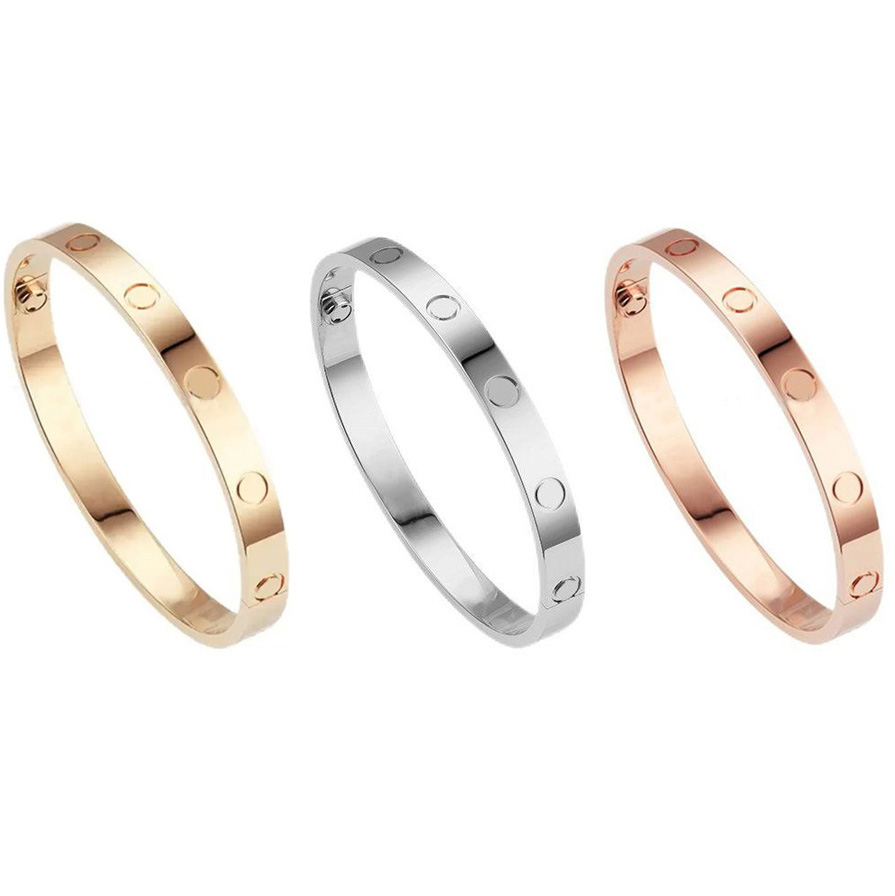 designer luxury bracelet Tennis women stainless steel rose gold couple diamond fashion jewelry Bangle in hand Valentine day gift for girlfriend proposal wedding