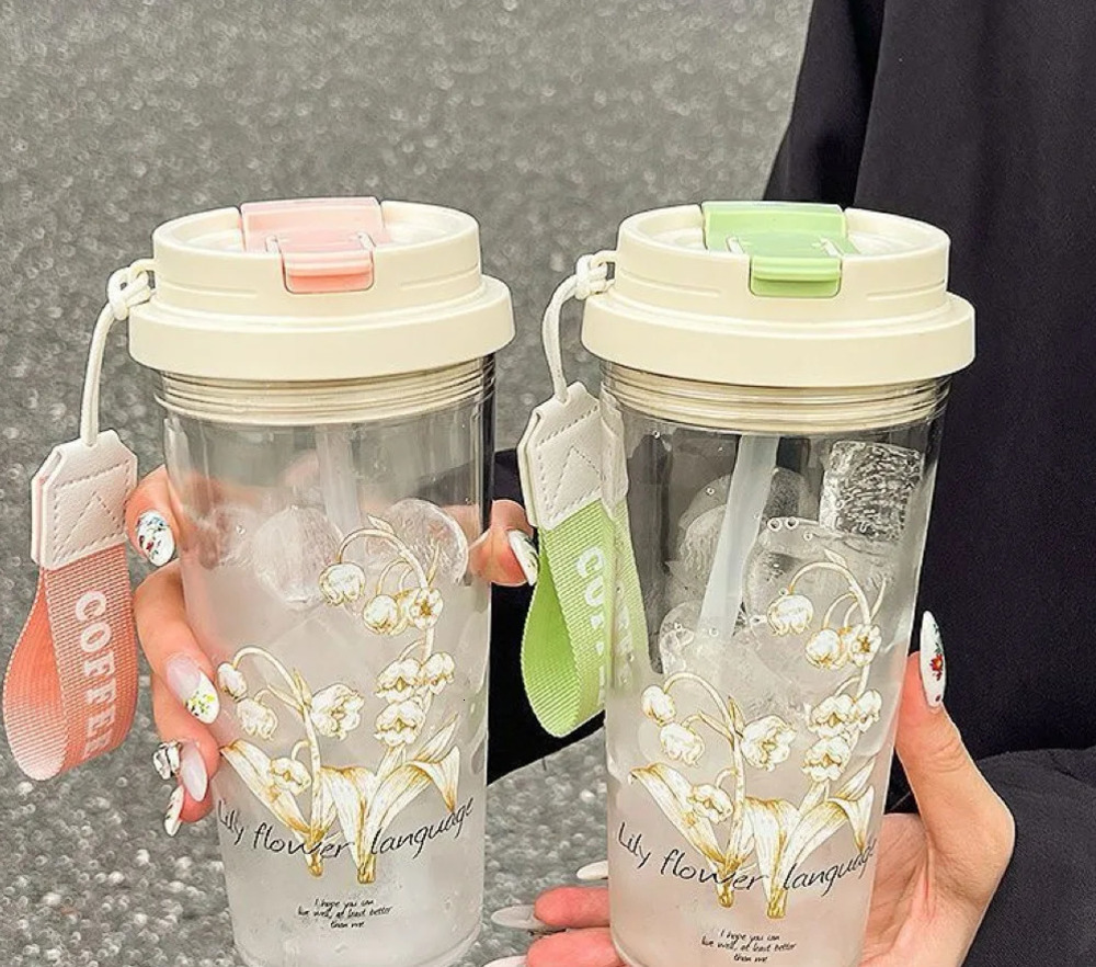 Water Cup Girl High Beauty Style with Tea Barrier Straw Cup Summer Heat Resistant 250528