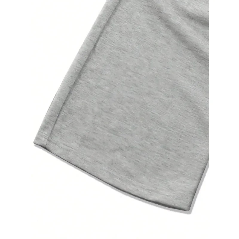 Mens solid color drawstring waist slanted pocket sports pants pure cotton casual loose sweatpants men 251226