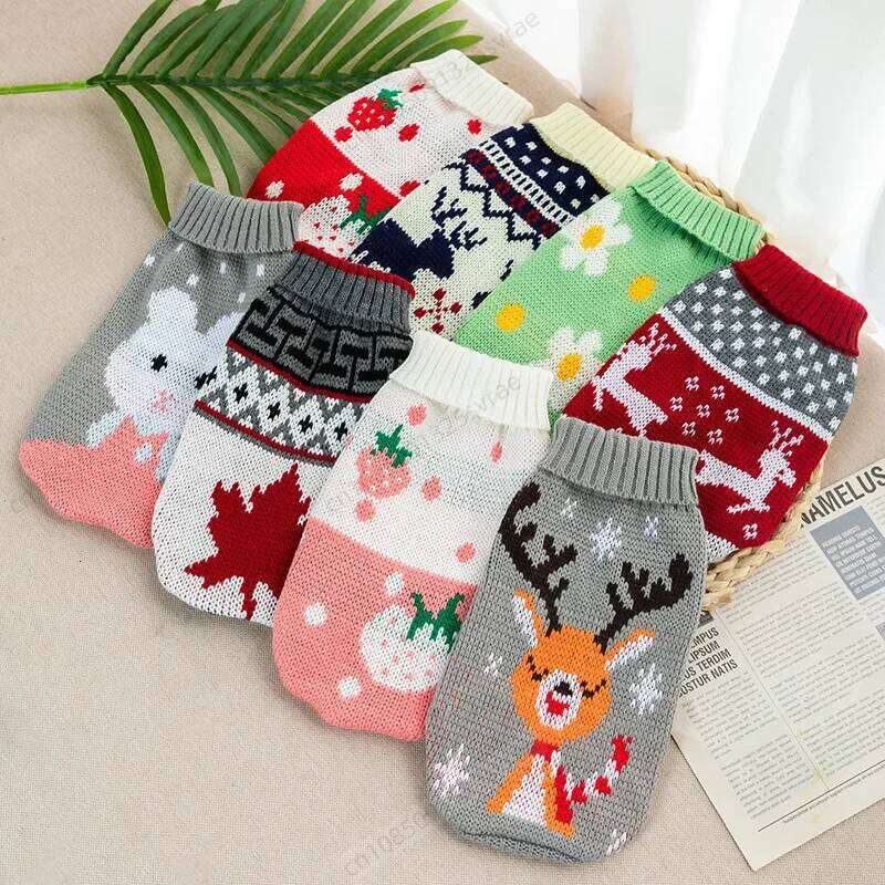 Warm Pet Sweaters Winter Dog Clothes for Small Medium Dogs Knitted Puppy Cat Coat Chihuahua Yorkie French Bulldogs Customes 25T1226