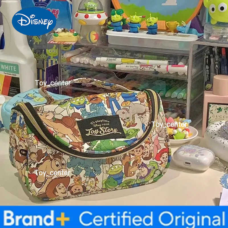 Disney Toy Story Woody Cloth Zipper Large Capacity Pencil Bag Makeup Bag Travel Storage Multifunctional Bag Girl Birthday Gift H251227
