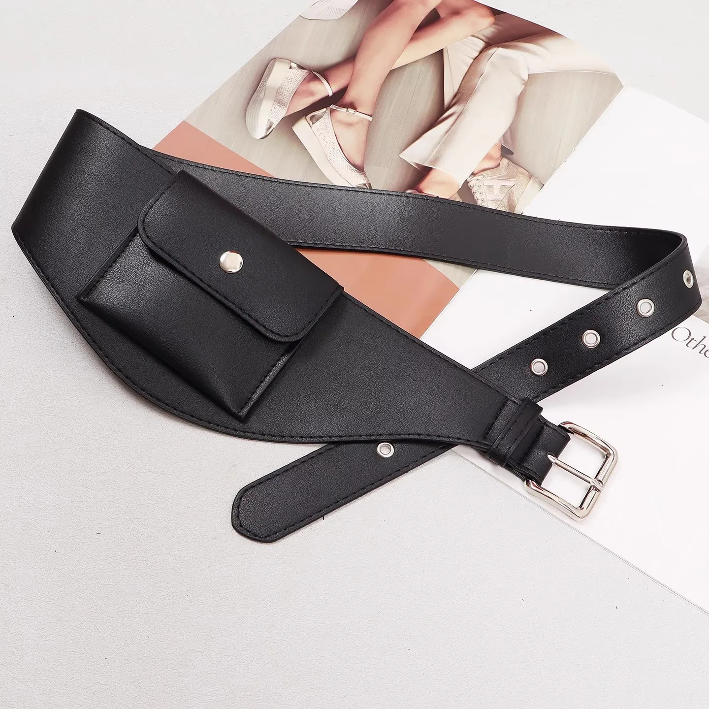 Womens Suede PU Leather Bag Cummerbunds Female Dress Corsets Waistband Belts Decoration Wide Belt R2689 251224