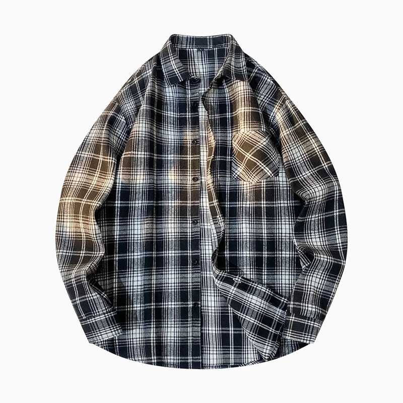 Fast Ship Plaid Shirts Men Casual Mens Shirts Male Spring Autumn Long Sleeves Shirts Flannel Clothes Youth Boy Japan Korea M-5XL 251226