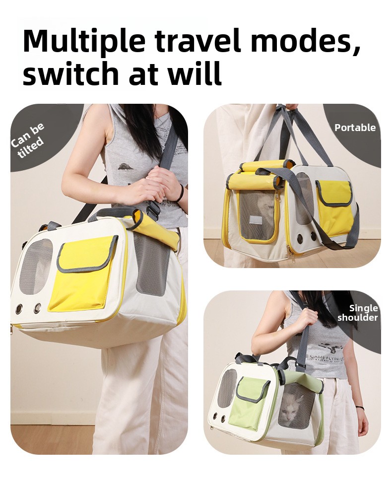 Breathable Cat Carrier Backpack Large Capacity Shoulder Strap Pet Bag for Outdoor Travel Summer Sunshade
