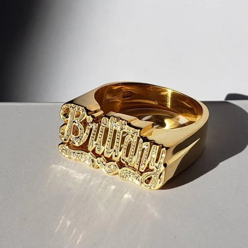Customized Name Ring Personality Hip Hop 3D Ring Fashion Punk Letter Number Sign Hiphop Ring For Woman Men Party Jewelry 251224