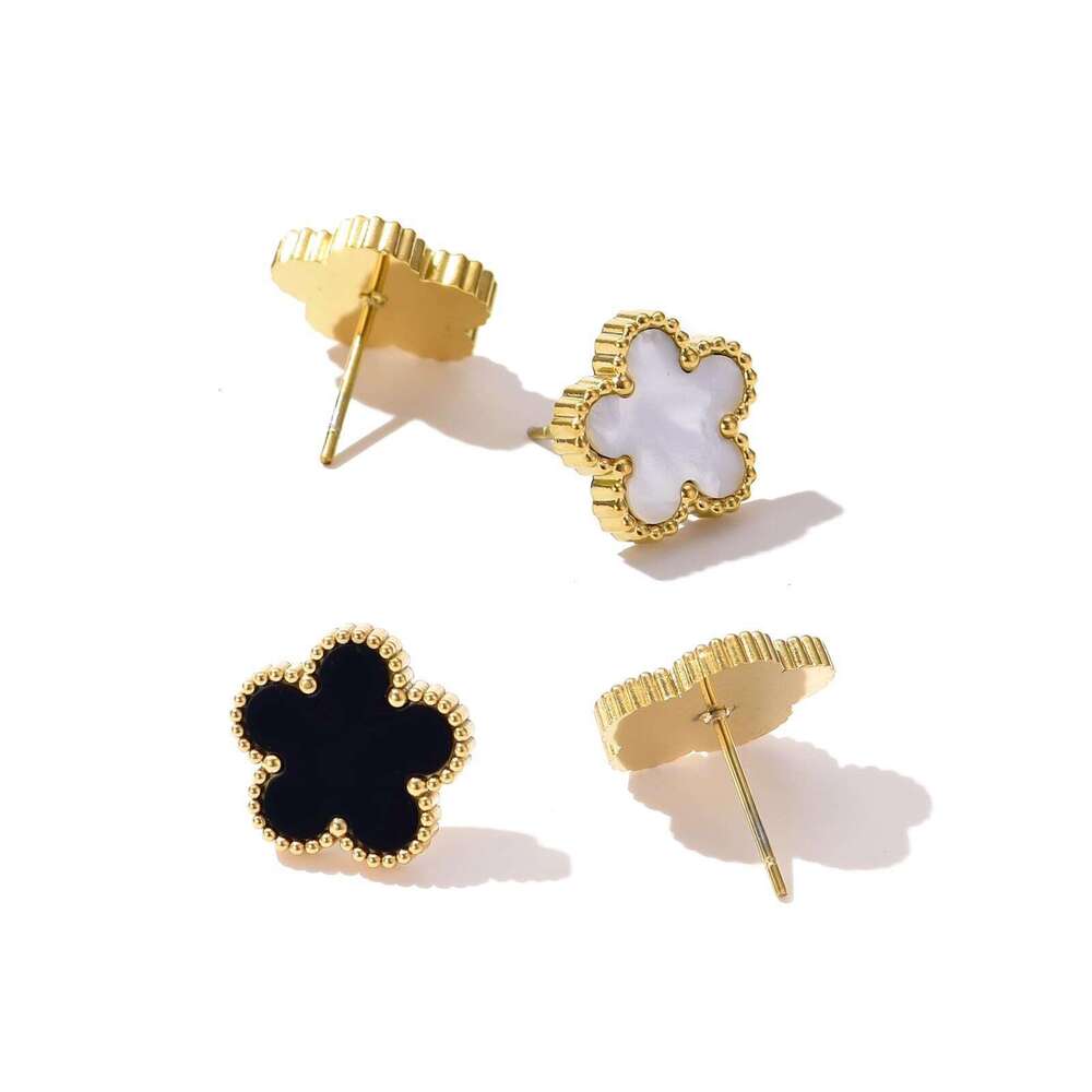 Five-Leaf Clover Five-Flower Bracelet Necklace Earrings Three-Piece Set Light Luxury High-End Jewelry
