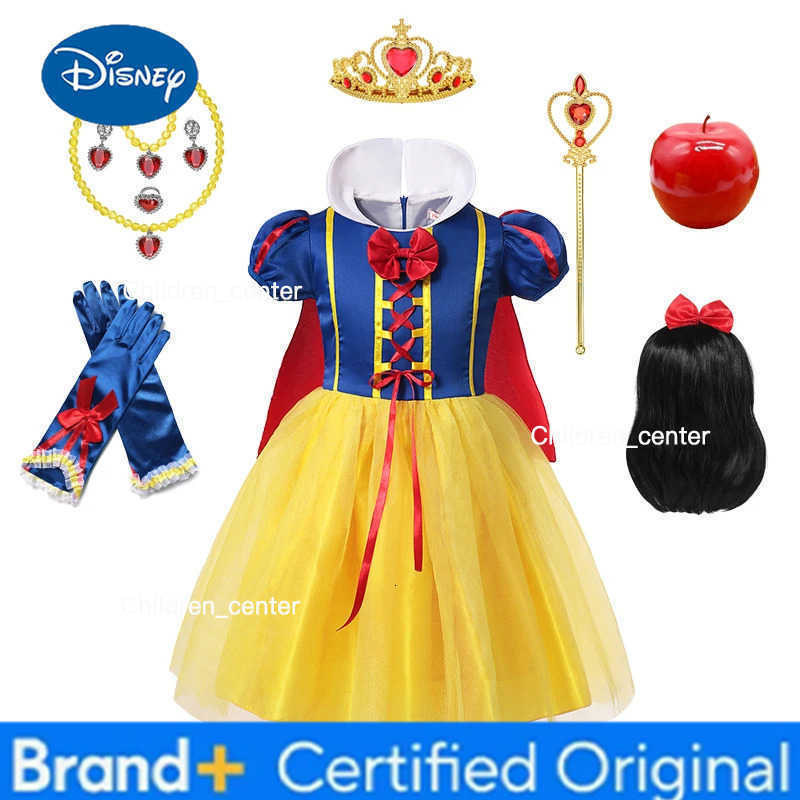 Disney 2025 Snow White Costume for Girls Party Dress Carnival Cosplay Halloween Clothes Kids Princess Dresses H2512271