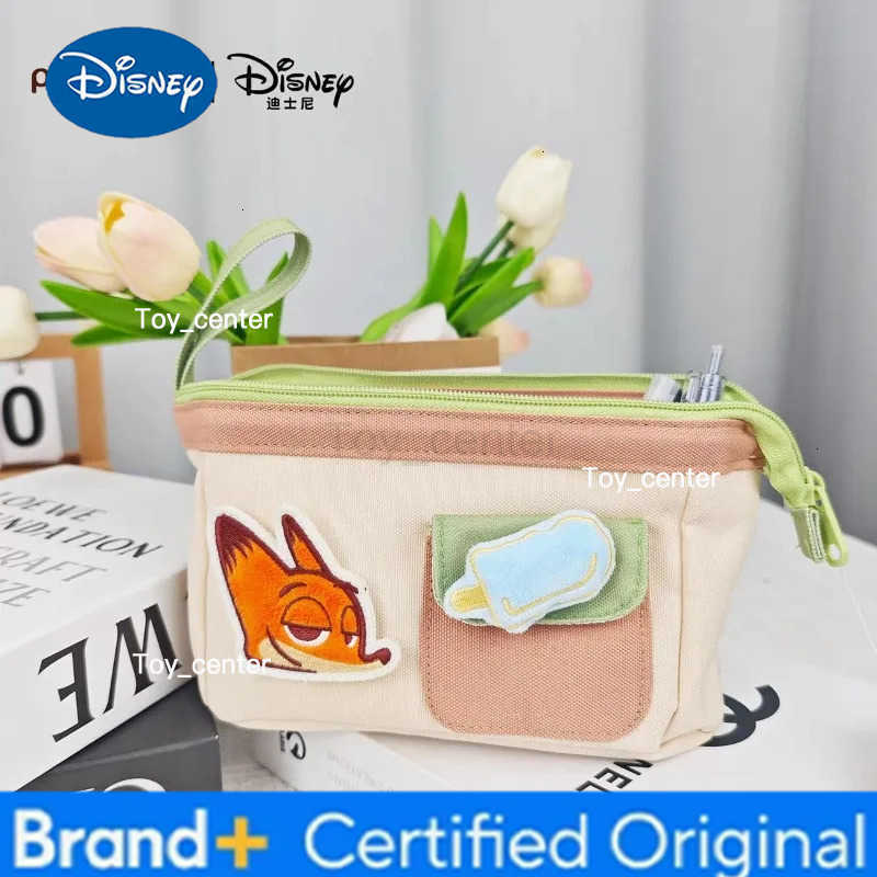 Disney Genuine Makeup Bag Zootopia 2 Nick Pattern Cute Cartoon Anime Creative Personality Student Pen Bag Christmas Gift H251227