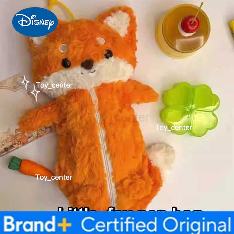 Disney Students Cute Fox Doll Plush Pen Bag Cartoon Animal Pencil Case Large Capacity Stationery Organizer H251227