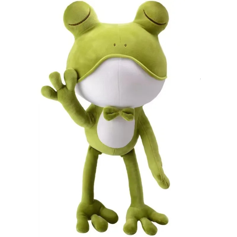 Kawaii Plush Toy Green Frog Prince Long Leg Stuffed Doll Sleep Pillow Cute Plushie for Kids Birthday Xmas Gift 251226 Y260128