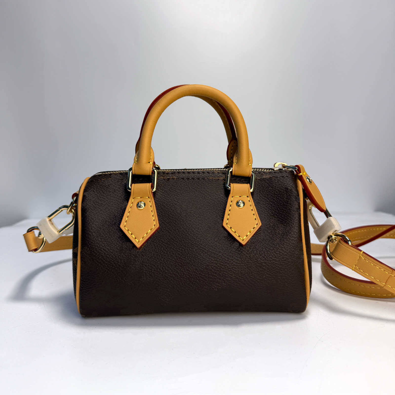 Evening Bags Shoulder Bags Top Designer Mini Nano 16cm Shoulder Bag Women Leather Denim Crossbody Luxury Brand Embossed Tote Purse Brown Flower Handbag 20cm