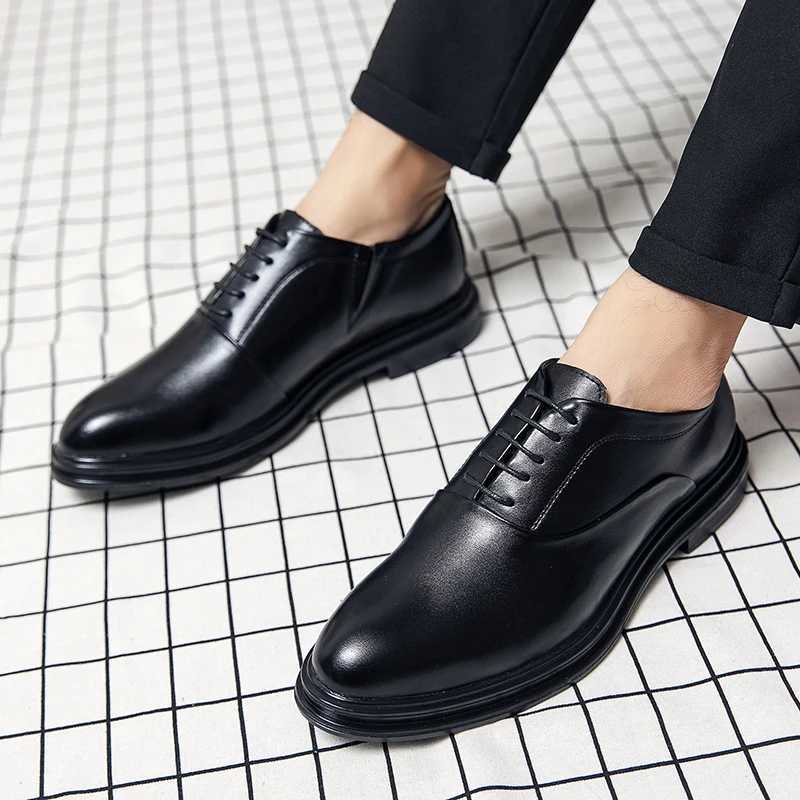 Classic Oxfords Leather Shoes Men Retro Mens Dress Shoes Casual Business Social Brogues Wedding Leather Shoes Male Z251227