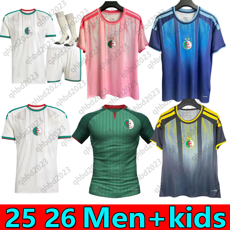 Algeria 2026 soccer jersey MAHREZ 26 27 Gouiri Amoura Hadj Moussa Boudaoui Houssem Aouar Rayan Ait-Nouri Benrahma Ramiz home away Camisetas football shirt men kids