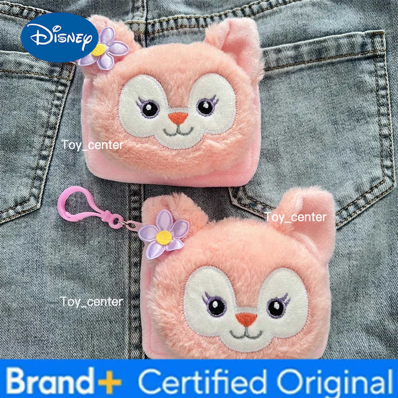 Disney New Fashionable and Cute Lina Belle Coin Purse Square Portable Carry Card Holder Girls Heart with Key Hook Mini Pouch H251227