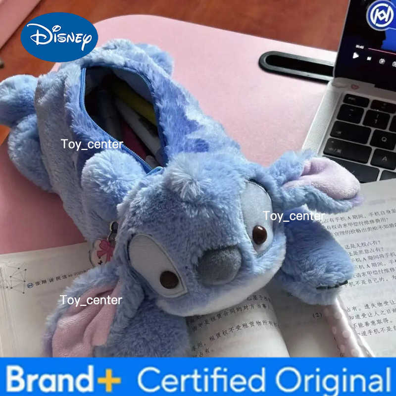 Disney Winnie The Pooh Stitch Figures Pen Bag Cute Winnie Pooh Stationery Box Student Large Capacity Pencil Box Plush Doll Pen Bag Gift H251227