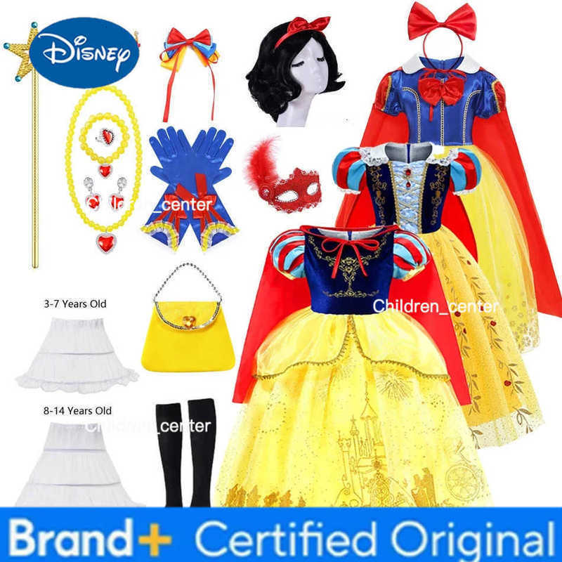 Disney Baby Girl Snow White Costume Cosplay Party Dress Vestidos Ball Gown Girl Dress Up Carnival Halloween Princess Costume H2512271