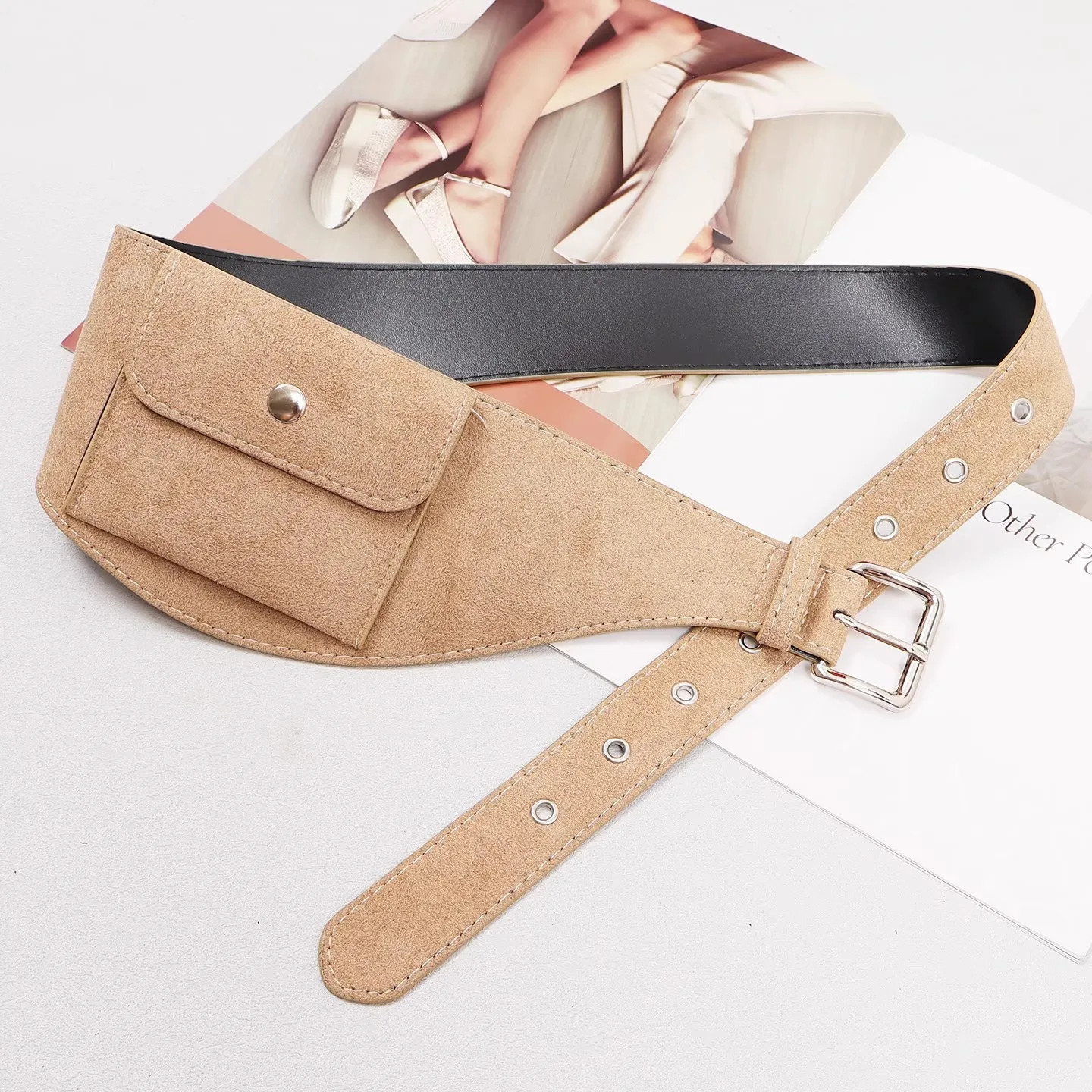 Womens Suede PU Leather Bag Cummerbunds Female Dress Corsets Waistband Belts Decoration Wide Belt R2689 251224