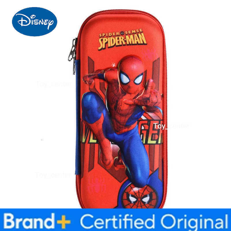 Disney 3D Spider Man Pattern Pencilboxes Anime Action Figure Cartoon Student Large Capacity Pencil Cases Children Birthday Gifts H251227