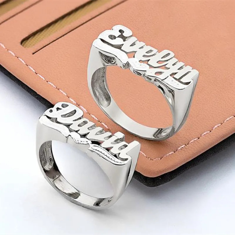 Personalized Name Ring 3D Pattern Personalized Letter Ring Gift Custom Made Christmas Gift 251224