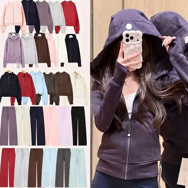 Gym women clothes Yoga luluity lemonive jackets Scuba Hoodie jackets sets pants Sweater luluity lemonive Sweatshirt sets luluity lemonive Scuba sets men ql8